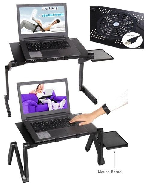 Adjustable Aluminum Computer Cooling Pad Laptop Desk Ergonomic Tv Bed Lap  Desk Tray Computer Laptop Desk Stand